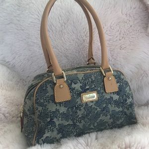 Victor Hugo blue canvas shoulder bag purse